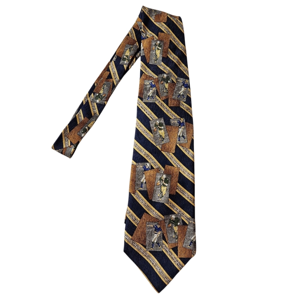 Vince Lombardi Vintage Football Quote Me Silk Neck Tie Blue Gold Packers 90s